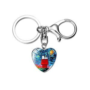 Van Gogh Style Snoopy Key Ring NEW